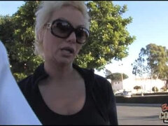 Busty blonde milf Isabella Rossa is staying on all fours getting black stick into the beaver