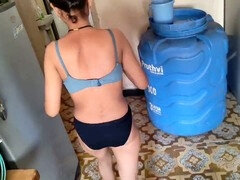 Luxurious Shivani takes a bath in front of her brother-in-law