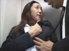 Japanese OL fucked in elevator