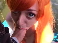 Blondin, Avsugning, Hd, Utomhus, Liten och nätt, Pov, Offentlig, Tonåring