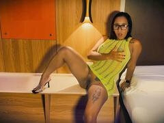 Stepmother Leyne Rodriguez gets off while her stepson secretly peeks