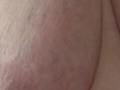 Big Natural Boobs Close up. a Home Camera Watches a Mature Wife.