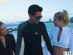 フェラチオ, 中出し, バック, 女 人男 人, 毛深い, オマンコ, 馬乗り, 三人