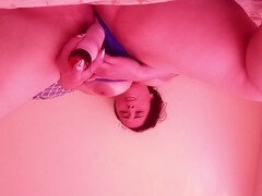 Getting turned on while groping myself with my fake cock