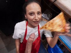 Pizza workers having a sex party while people wait for food