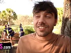 Charming bffs Chloe Temple, aubry babcock & Sawyer Cassidy get protein shot after exercise - bffs