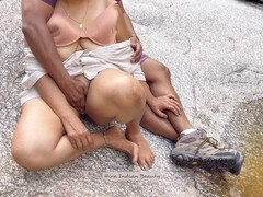 Doigter, Indienne, De plein air, Public, Chatte