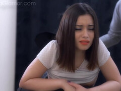 Aria Lee gets her bubble lovely butt spanked