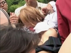 Grupo, Japonés, Al aire libre, Adolescente