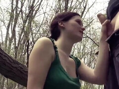 Hardly Eighteen Lady Outdoor Drill With A Facial Cumshot