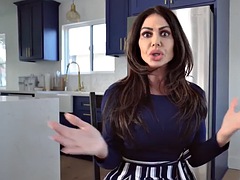 Horny stepmom Nina Dolci sucking a big hard cock and enjoying pussy licking