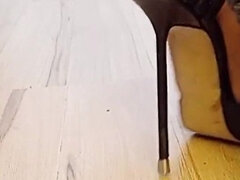 素人, 女装男装, 足フェチ, ヒール, 磨き, 一人