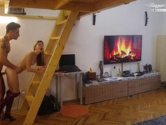 Sucer une bite, Tir de sperme, Embrassement, Léchez, Seins naturels, Petite femme, Chatte, Russe