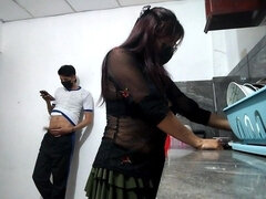 Casal, Óculos, Feito em casa, Cozinha, Latina, Lingerie