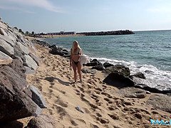 Liz Rainbow gets pounded hard on the beach in her bikini in POV casting