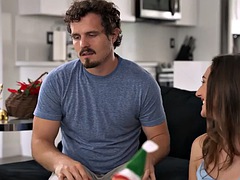Stepbro fucked teens Andy Rose and sexy Scarlet Skyes for Christmas