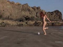Ariel and Miela: Hot Beach Soccer Match