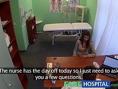 Susan Ayn's tight pussy gets a thorough examination by the fakehospital doctors