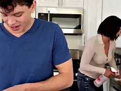 Brother fucks his sister right next to his stepmom