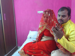Newly Married Indian First Night Sex and Romance Video, Boobs Press Removal Saree Blouse