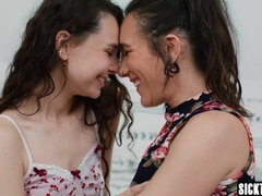 Lesbian teenager licking mommies wet slit