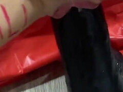 Giant Dildo Riding and Extreme Cunt Pumping