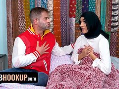 Aubry Babcock and Nicky Rebel hook up to fuck Muslim girl in her bedroom