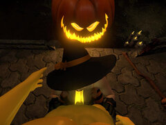 Esmeralda Is Sexy Mature Witch Pumpkin King on Halloween