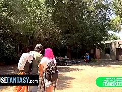 18 anos, Norte americano a, Garganta funda, Hd, Ruivoa