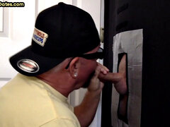 Gloryhole amateur DILF sucks cock and gets banged