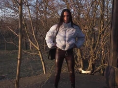 Blasen, Braunhaarige, Schwanz, Hardcore, Hd, Im freien, Öffentlich, Rau