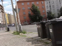 Naughty Czech tourist pays cash for a quickie at his place with his mouth and tongue