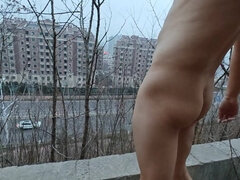 Enthousiasteling, Aziatisch, Chinees, Handbeurt, Buiten, Alleen