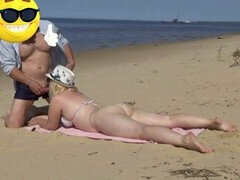 Hot voyeur milf enjoys outdoor sex on the beach with explicit candids