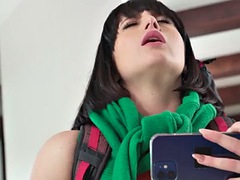 Anal, Nana, Brunette brune, Couple, Béant, Petite amie, Hard, Lingerie