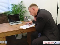 Blonde Victoria Summers ride cock in the office