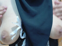 Hembra, Peludo, Casero, Indonesio, Tetas naturales, Pezones, Solo, Esposa