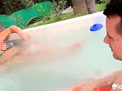 Chubby MILF Jojo And Sam Bourne Hot Tub Adventure - AGEDLOVE