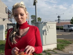 GERMAN SCOUT - BIG JUGGS mommy TALK TO POUND AT STREET CASTING FOR MONEY - Barbie sins