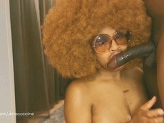 큰 음경, 흑인, 오랄섹스, 커플, 사정 샷