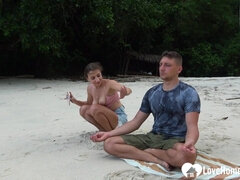 Meditation on the beach ended with a blowjob