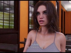 Hot teacher with big boobs in a visual novel game