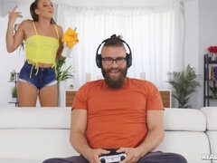 Zadek, Velký zadek, Brunetka, Stříkání spermatu, Hardcore, Výprask, Pigtails, Tanga