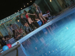 Alektra Blue, Chanel Preston and their friends have a pool party orgy