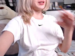 Enthousiasteling, Lieveling, Blond, Masturbatie, Alleen, Tiener, Speelgoed