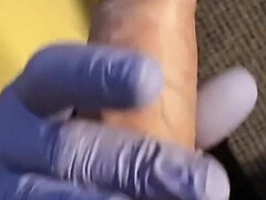 Foreskin Play in Latex Gloves... POV