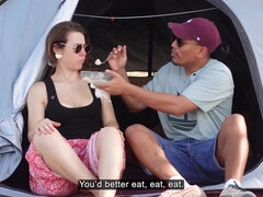 I catch my sister in law-in-law KNEADING MY MANMEAT in the tent
