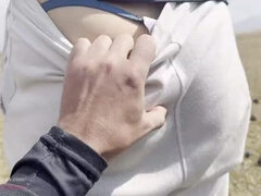 Strand, Lul, Nudist, Buiten, Pissen, Openbaar, Russisch, Douche