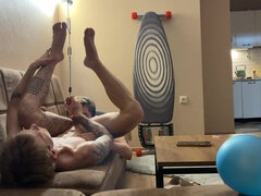 Sweet Sex of Two Twinks with Big Cocks, Bleached a Guy's Tight Ass and Came