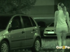 Caught Pissing On Night Vision CCTV